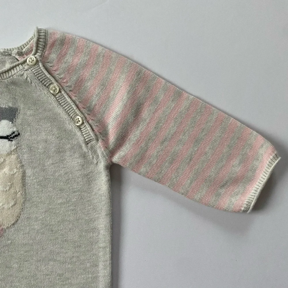 Gap Owl Outfit Size 3 6 Months Knit One Piece Romper Cotton Birds Birder Soft